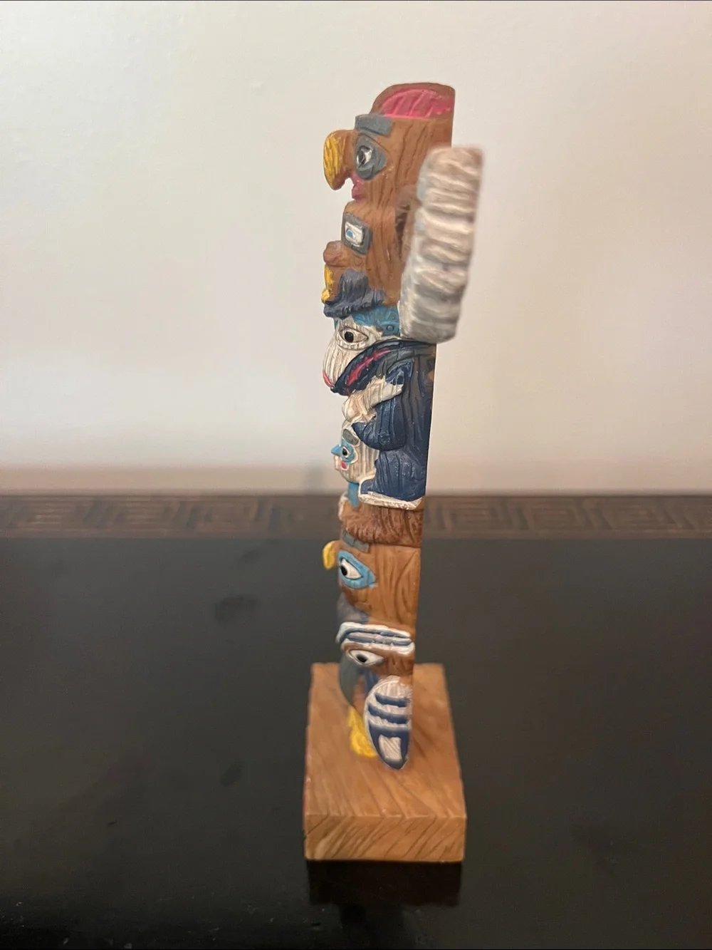 Alaska Souvenir Totem Pole Multicolor Carved Resin Home Accent, 6” high